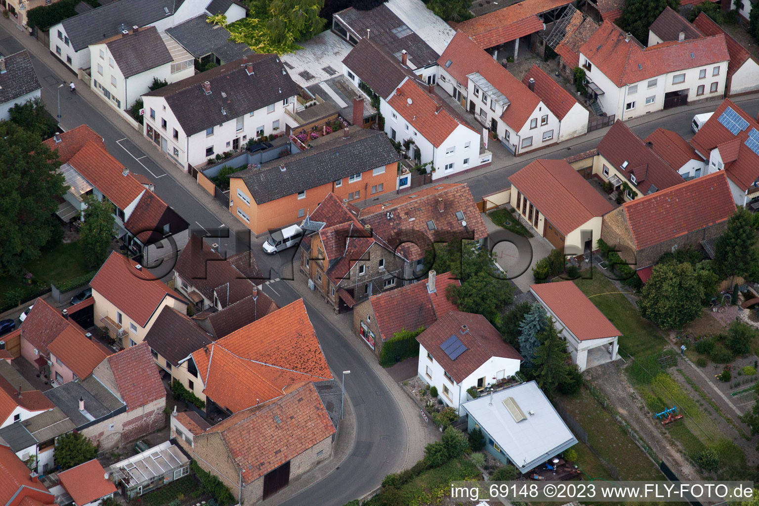 Drone image of District Bobenheim in Bobenheim-Roxheim in the state Rhineland-Palatinate, Germany