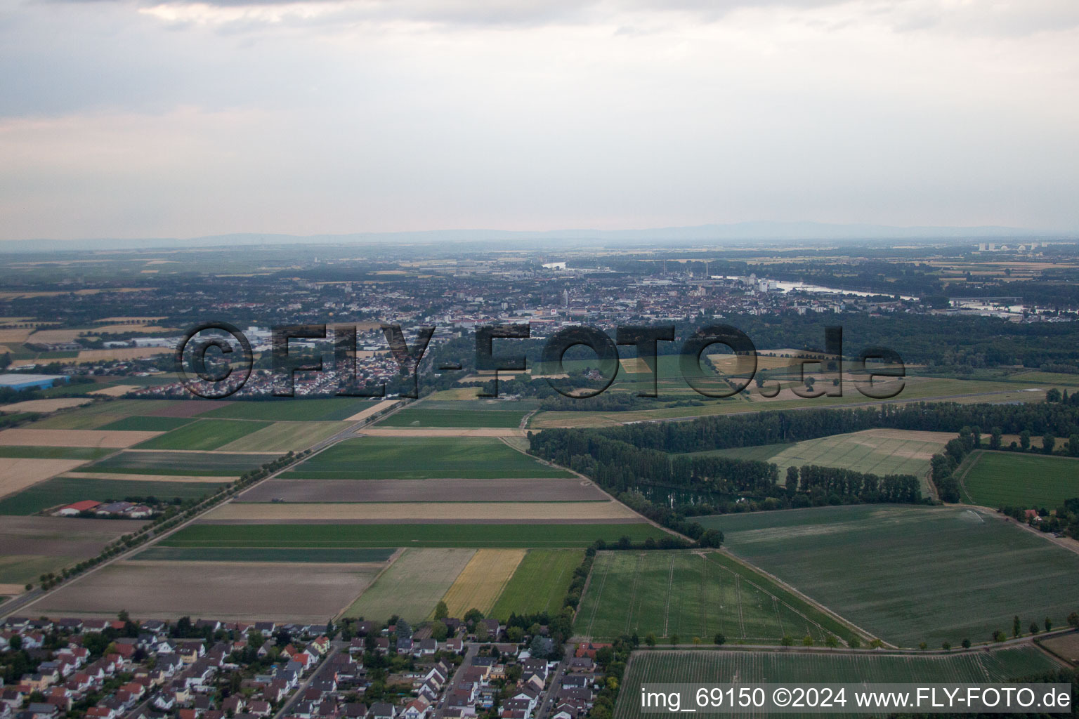 Worms in the state Rhineland-Palatinate, Germany seen from above