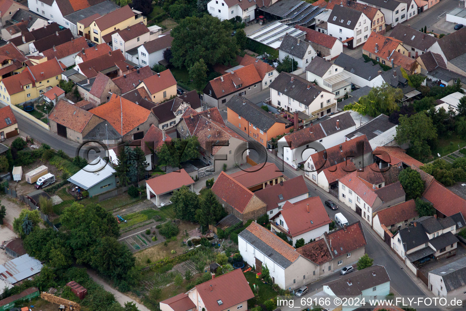 Aerial photograpy of District Bobenheim in Bobenheim-Roxheim in the state Rhineland-Palatinate, Germany