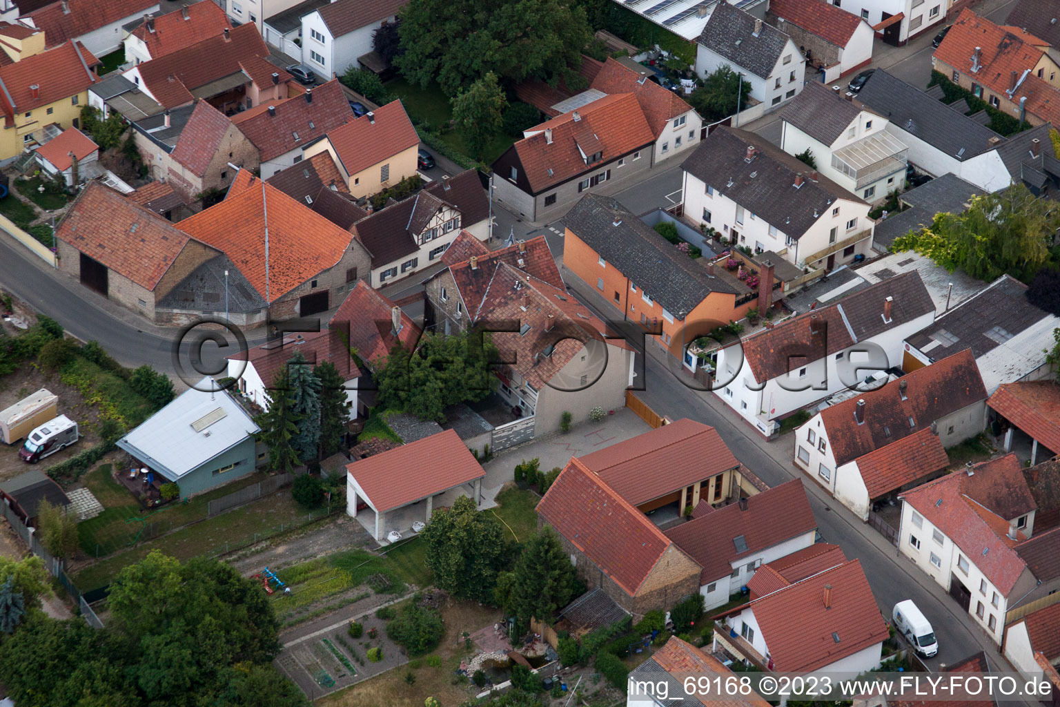 District Bobenheim in Bobenheim-Roxheim in the state Rhineland-Palatinate, Germany from above