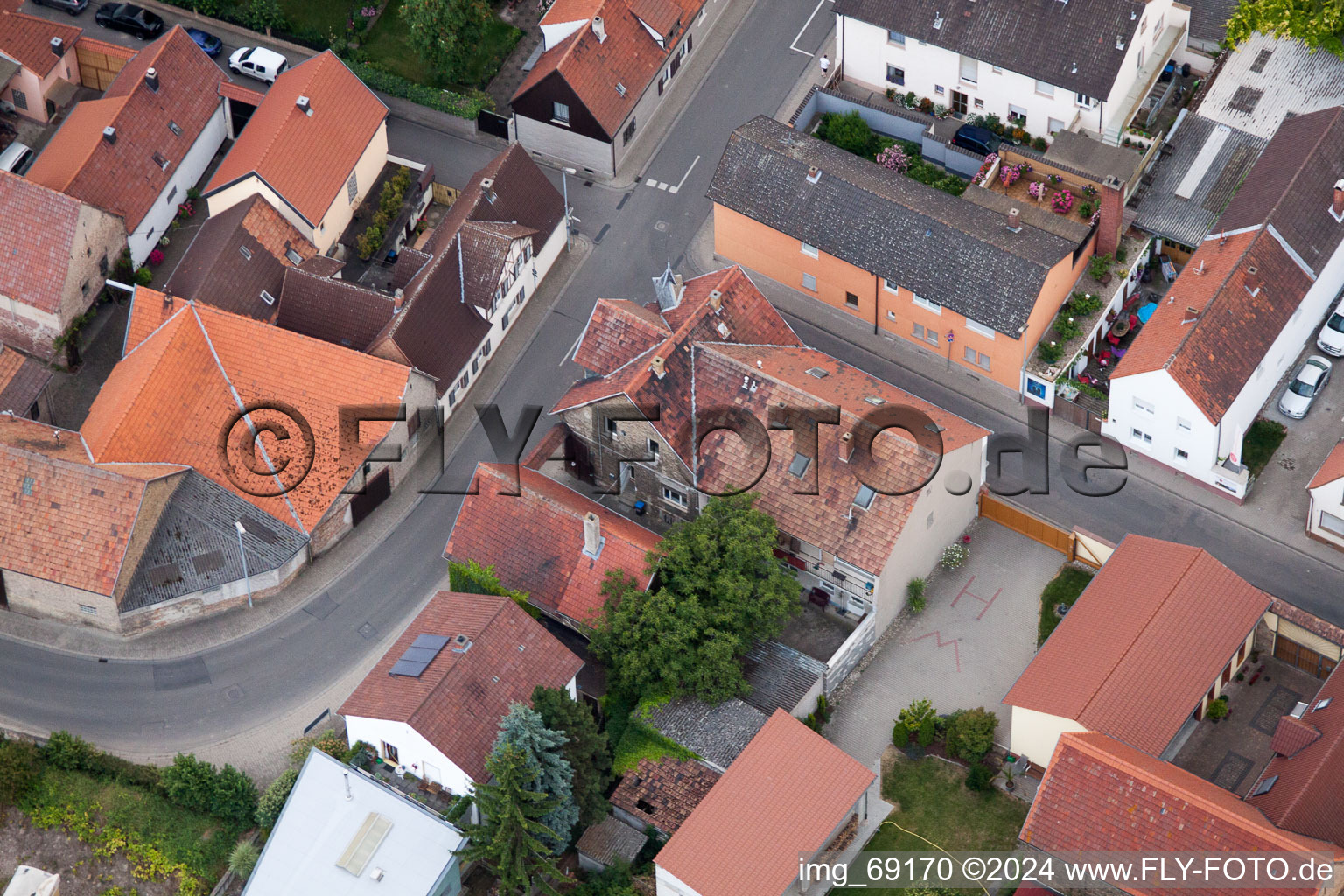 District Bobenheim in Bobenheim-Roxheim in the state Rhineland-Palatinate, Germany out of the air