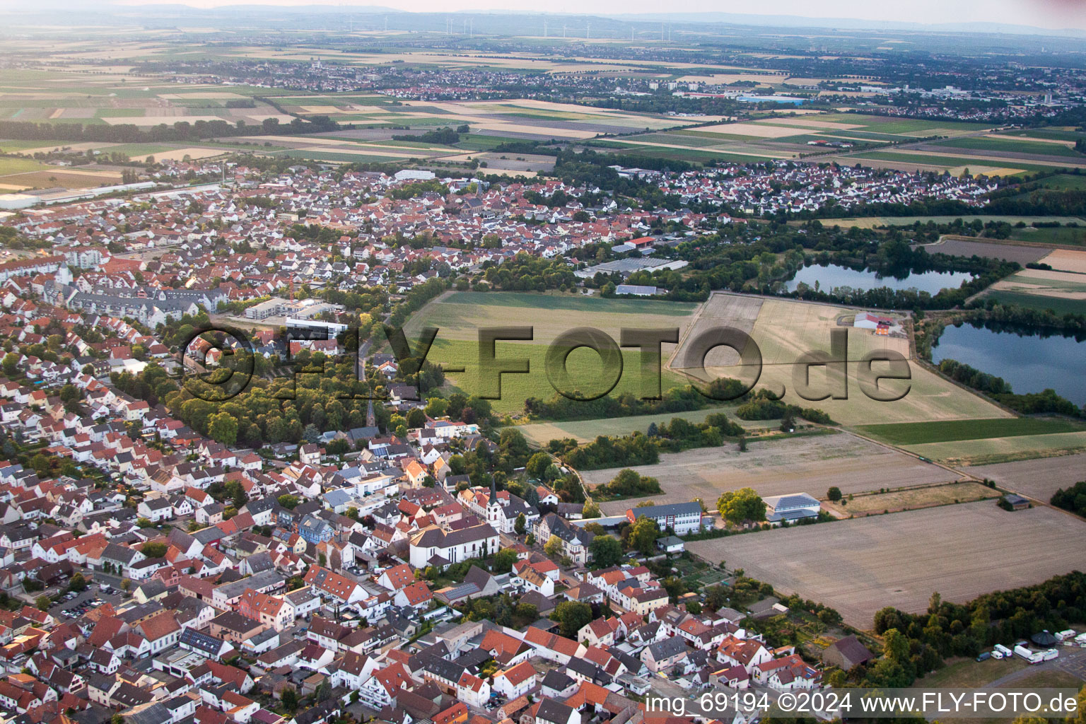 Drone image of District Roxheim in Bobenheim-Roxheim in the state Rhineland-Palatinate, Germany