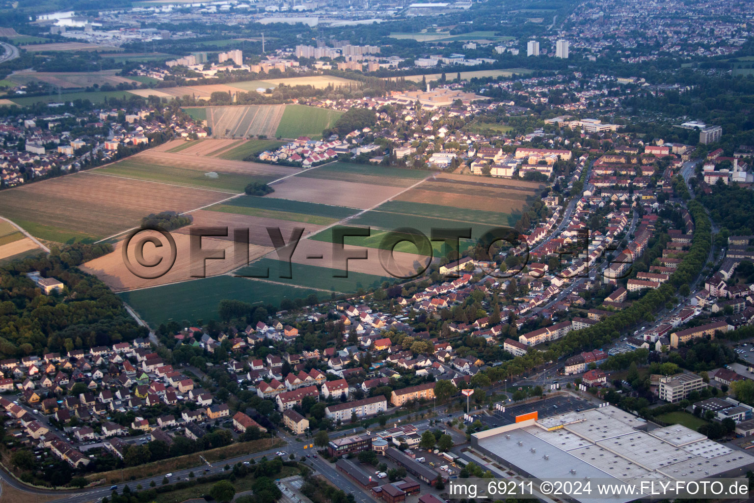 Aerial view of Frankenthal in the state Rhineland-Palatinate, Germany