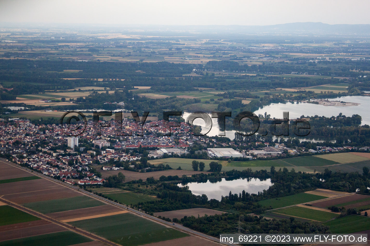 District Roxheim in Bobenheim-Roxheim in the state Rhineland-Palatinate, Germany out of the air