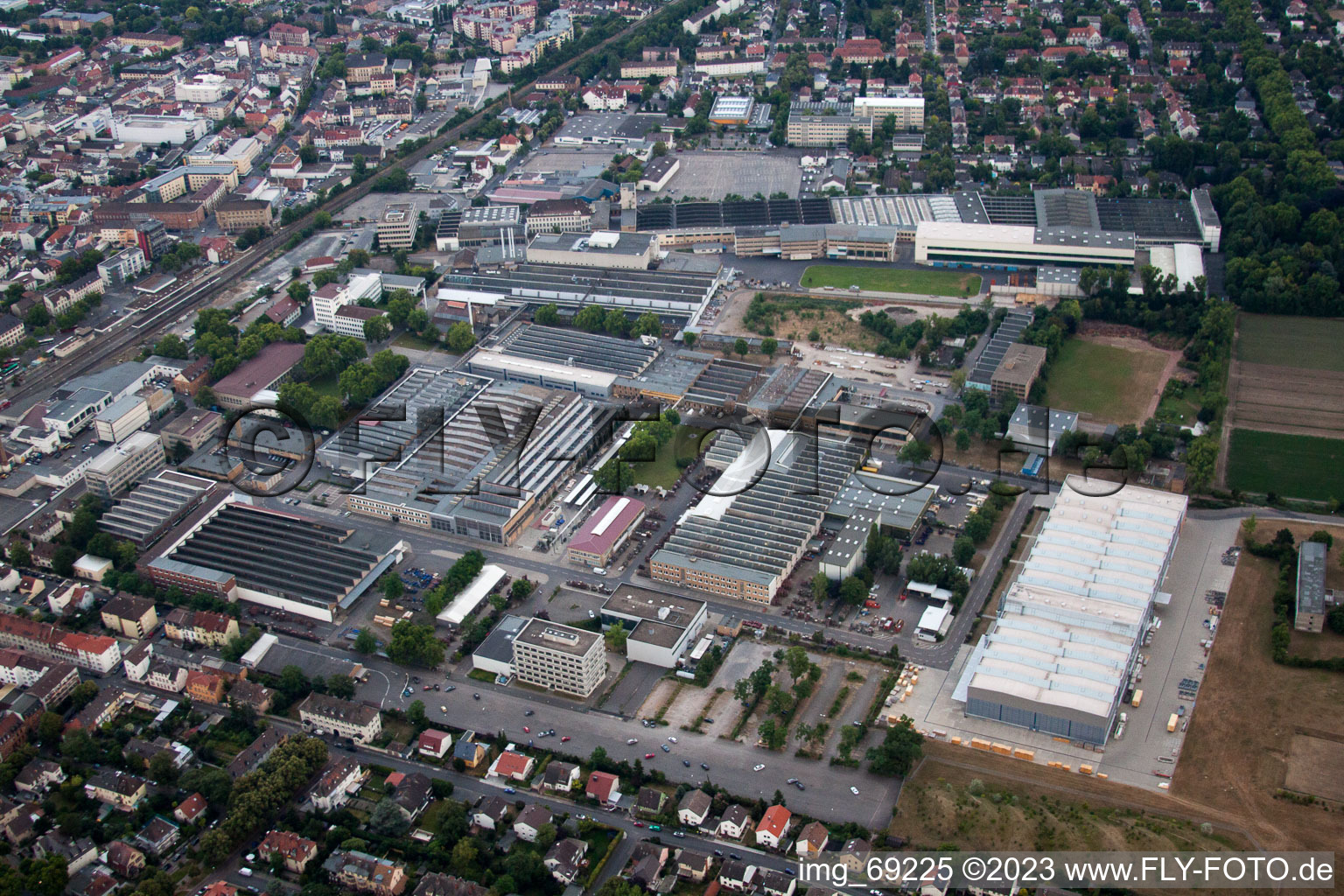 Aerial photograpy of KSB SE in Frankenthal in the state Rhineland-Palatinate, Germany