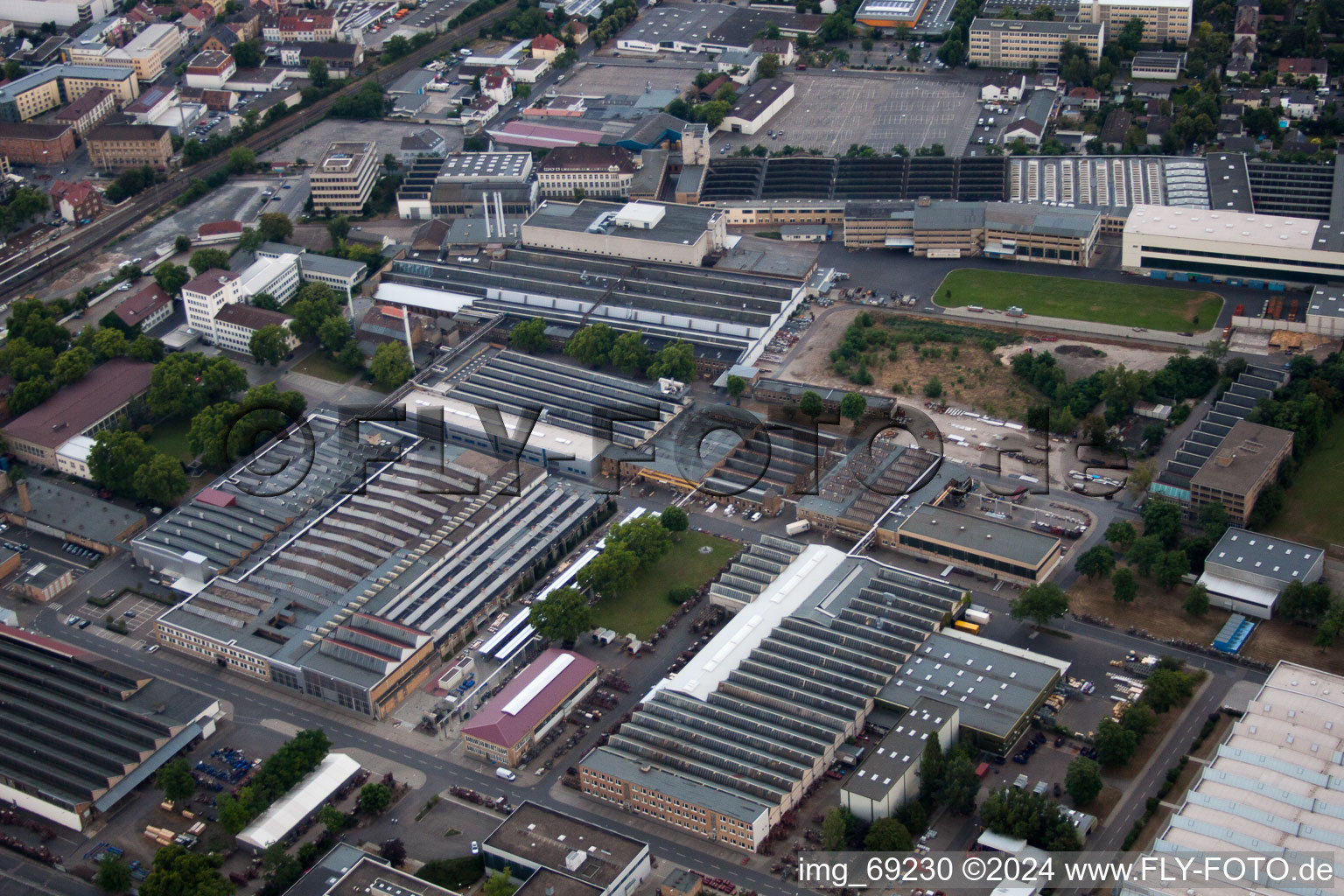 Frankenthal in the state Rhineland-Palatinate, Germany from above