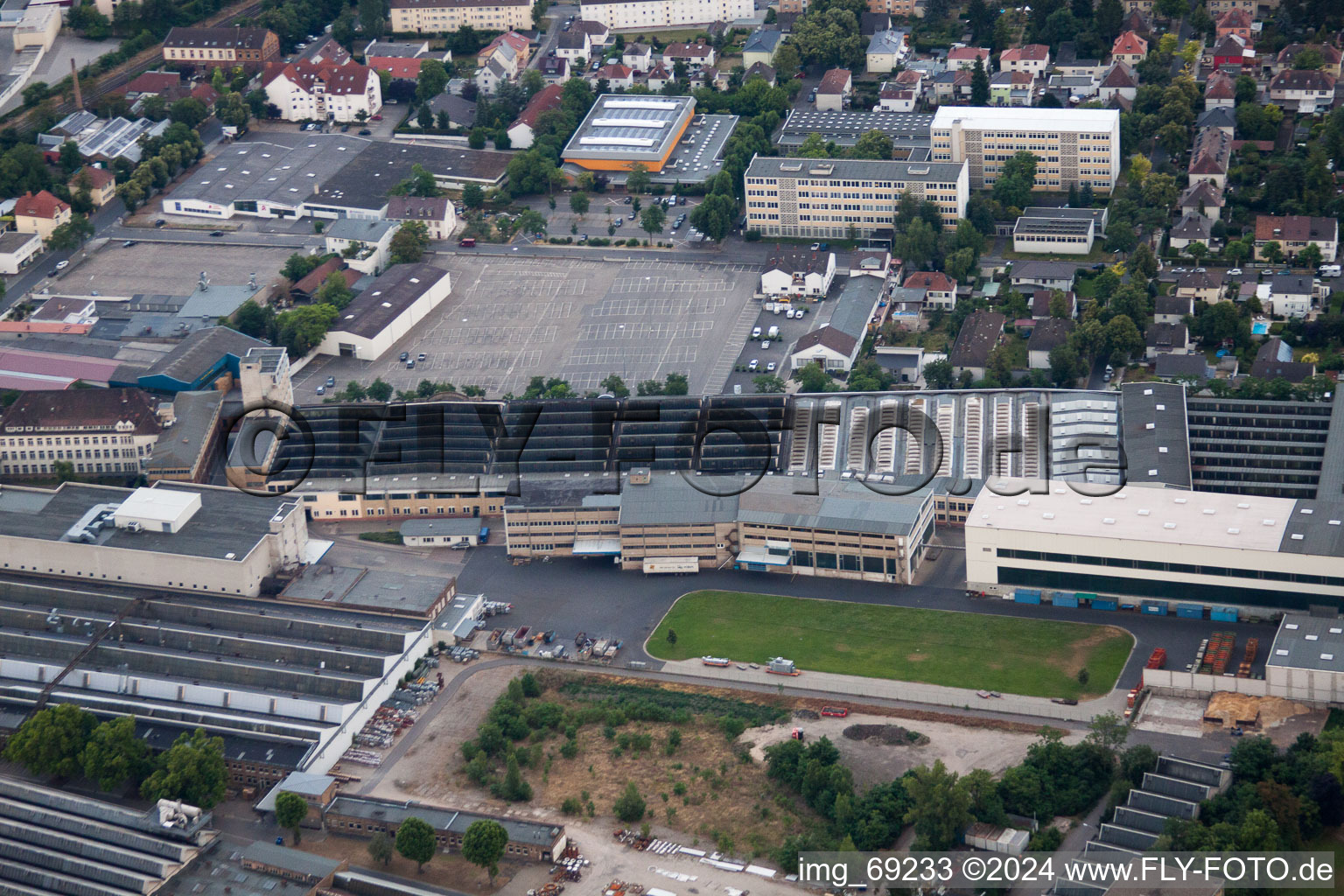 Aerial view of KBA FT Engineering in Frankenthal in the state Rhineland-Palatinate, Germany