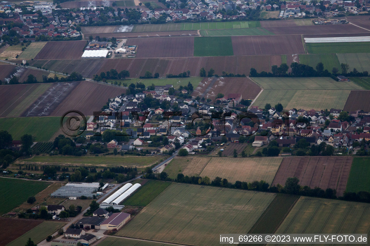 Rödersheim-Gronau in the state Rhineland-Palatinate, Germany seen from above