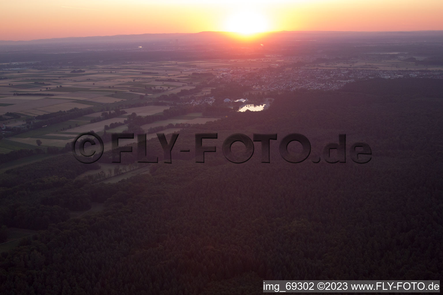 Herxheimweyher in the state Rhineland-Palatinate, Germany from a drone