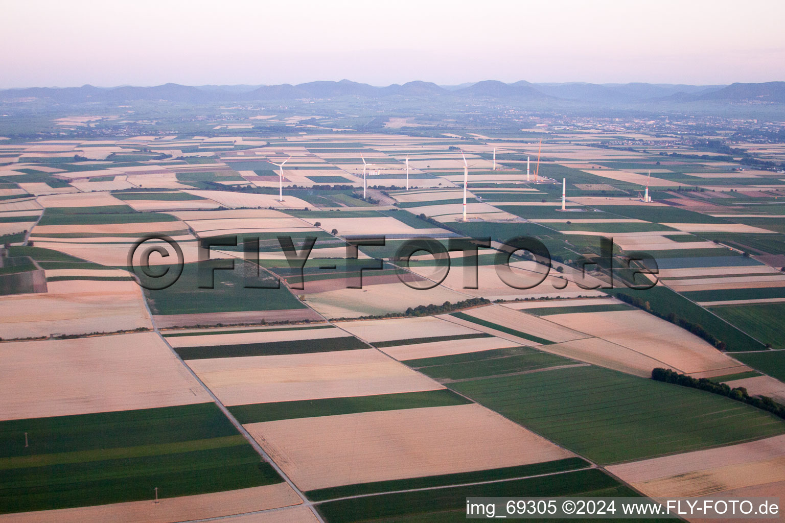 Aerial photograpy of Herxheimweyher in the state Rhineland-Palatinate, Germany