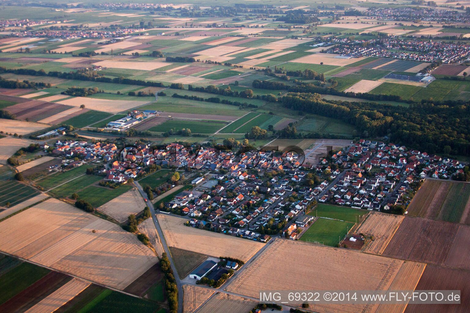 Aerial photograpy of Freisbach in the state Rhineland-Palatinate, Germany