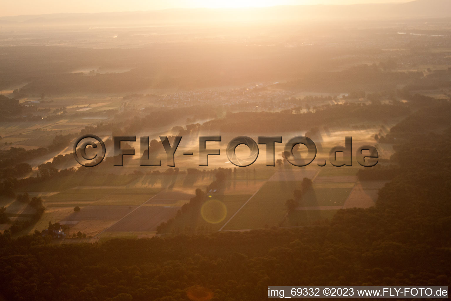 Drone image of Gommersheim in the state Rhineland-Palatinate, Germany