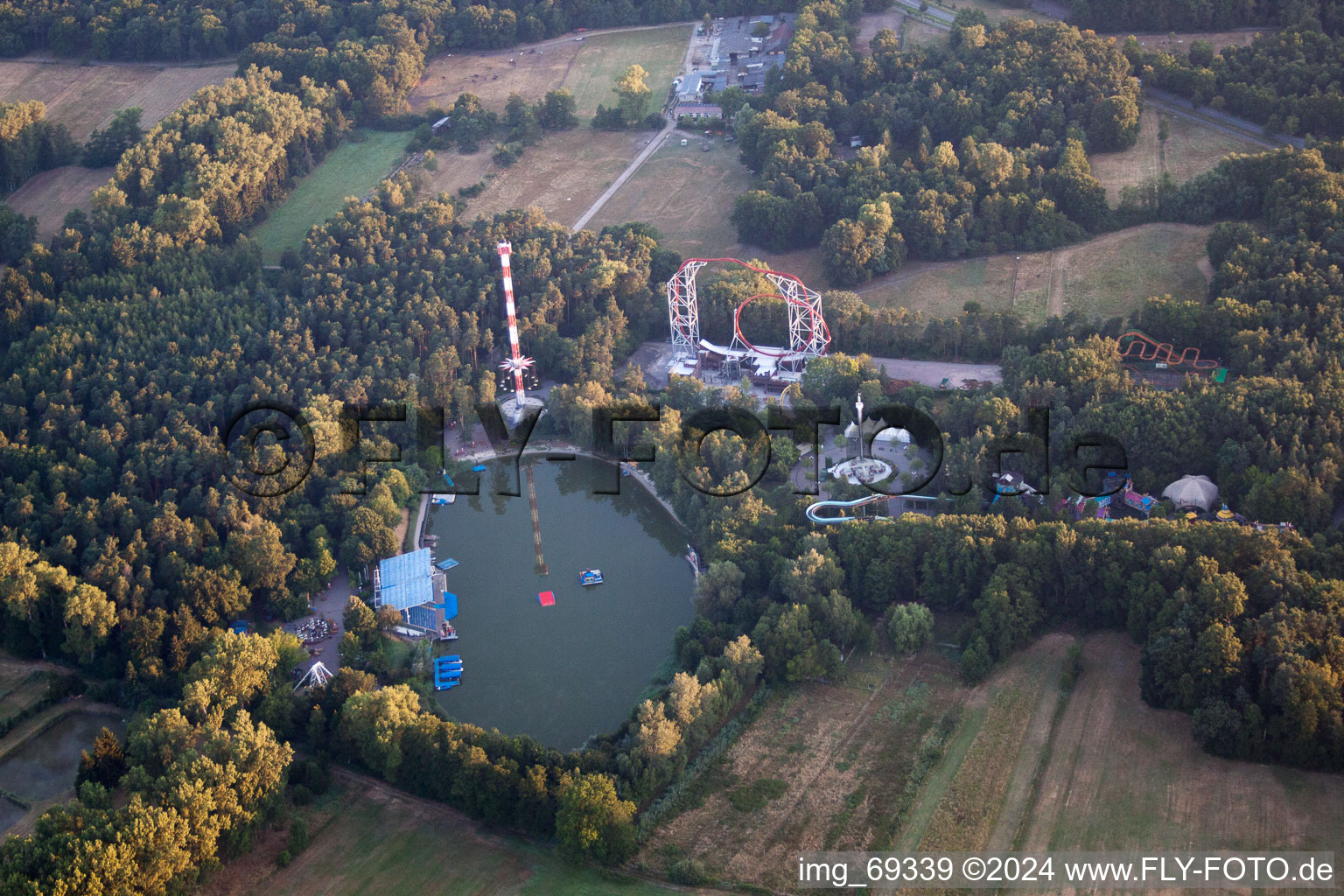 Aerial view of Holiday Park in Haßloch in the state Rhineland-Palatinate, Germany