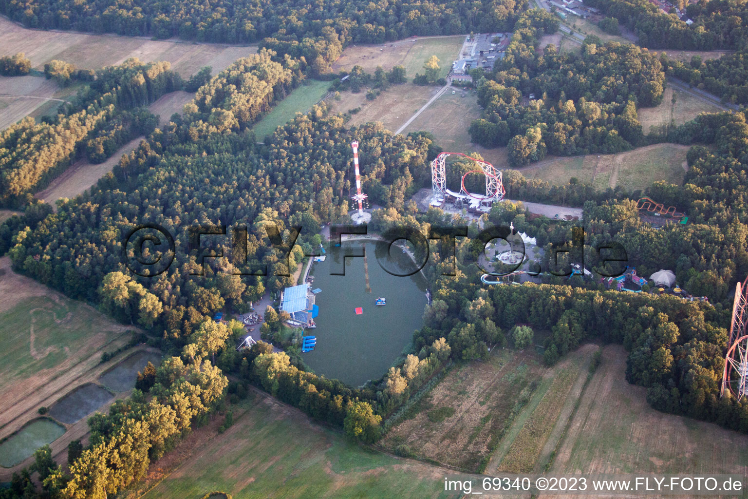 Aerial photograpy of Holiday Park in Haßloch in the state Rhineland-Palatinate, Germany