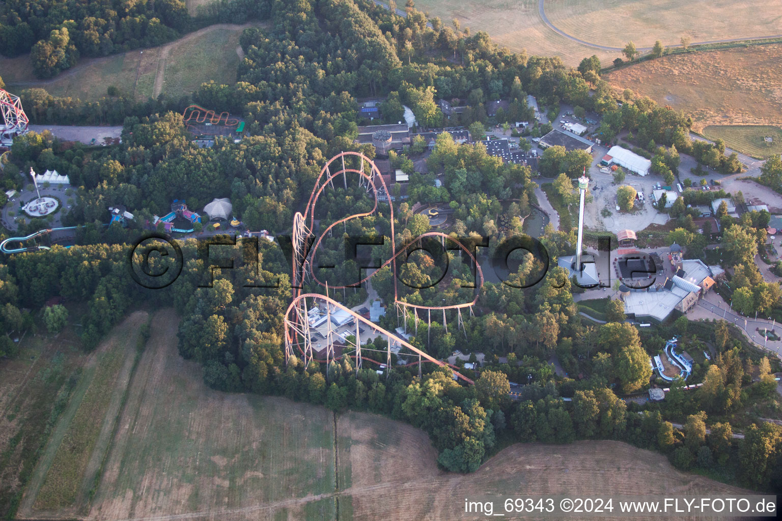 Holiday Park in Haßloch in the state Rhineland-Palatinate, Germany from above