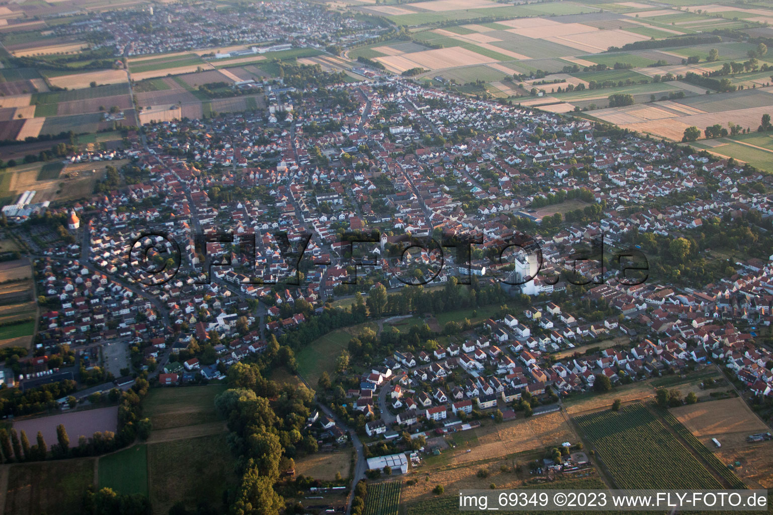 District Iggelheim in Böhl-Iggelheim in the state Rhineland-Palatinate, Germany out of the air