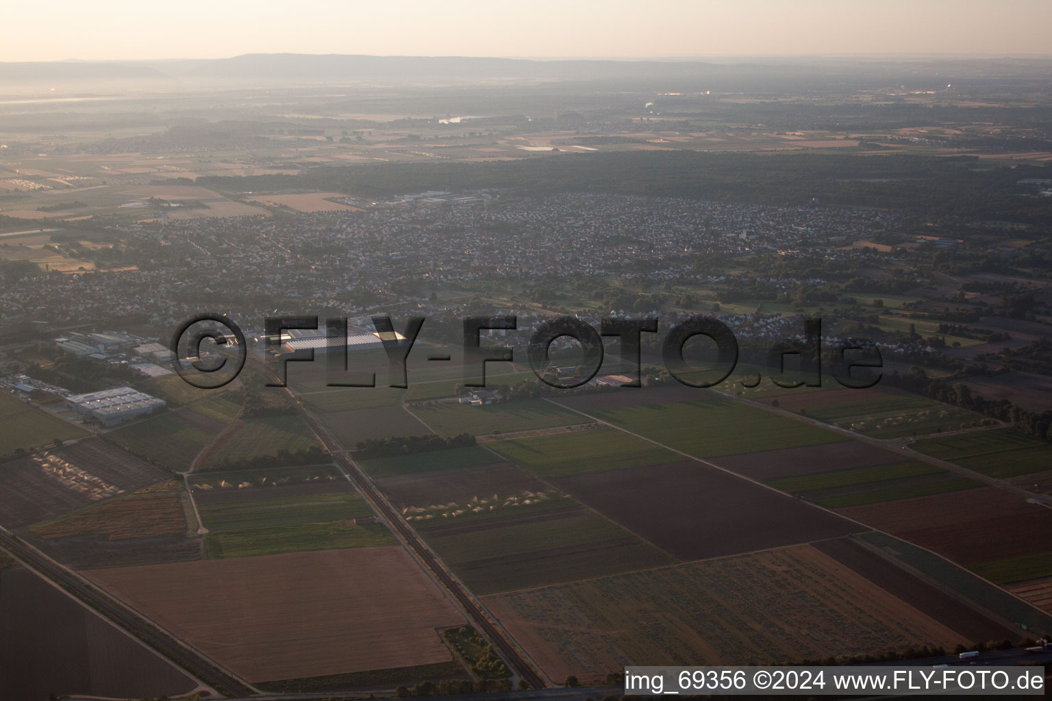 Haßloch in the state Rhineland-Palatinate, Germany from the drone perspective