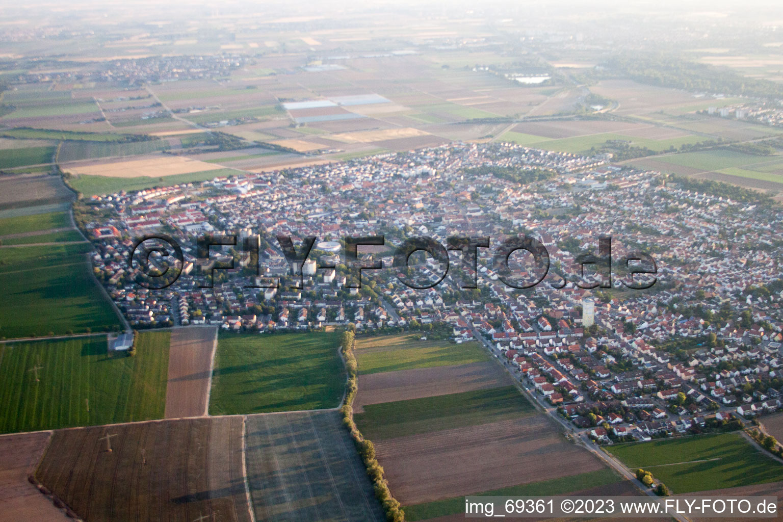 Drone image of Mutterstadt in the state Rhineland-Palatinate, Germany