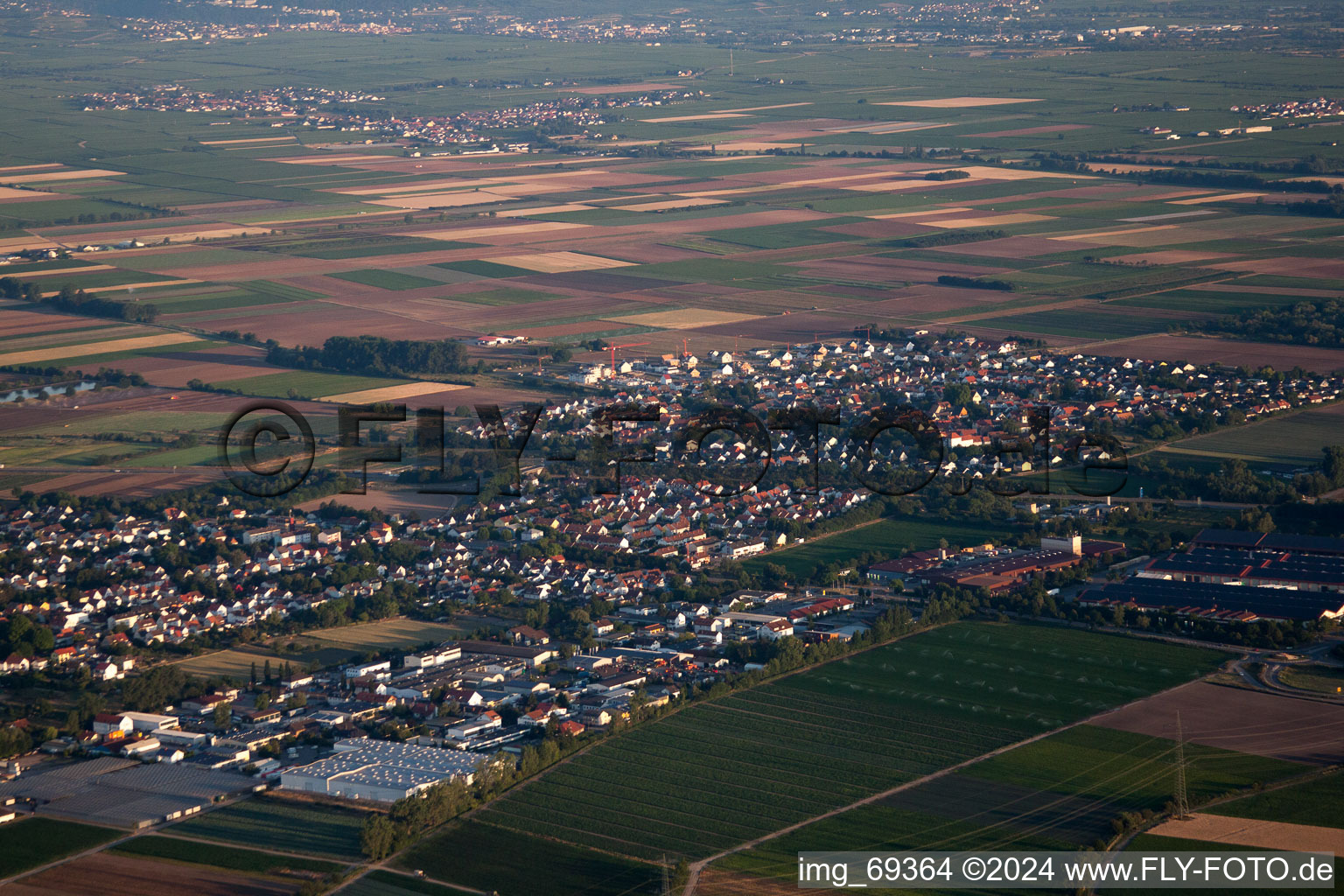 Mutterstadt in the state Rhineland-Palatinate, Germany from a drone