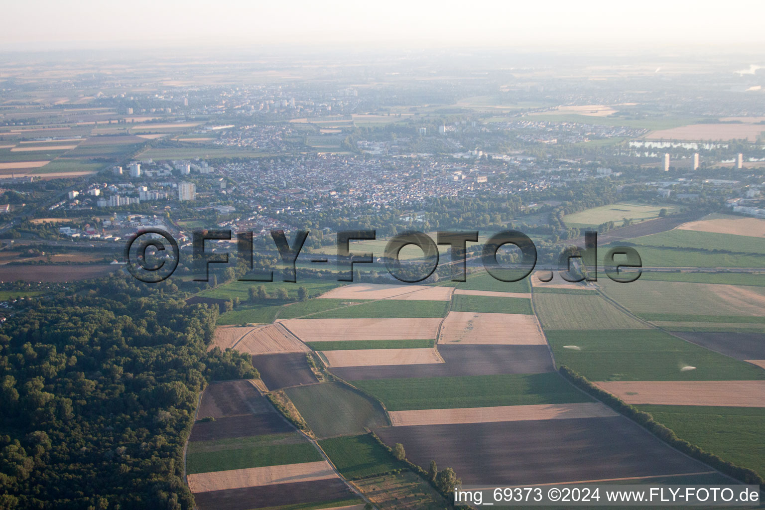 District Oggersheim in Ludwigshafen am Rhein in the state Rhineland-Palatinate, Germany seen from a drone