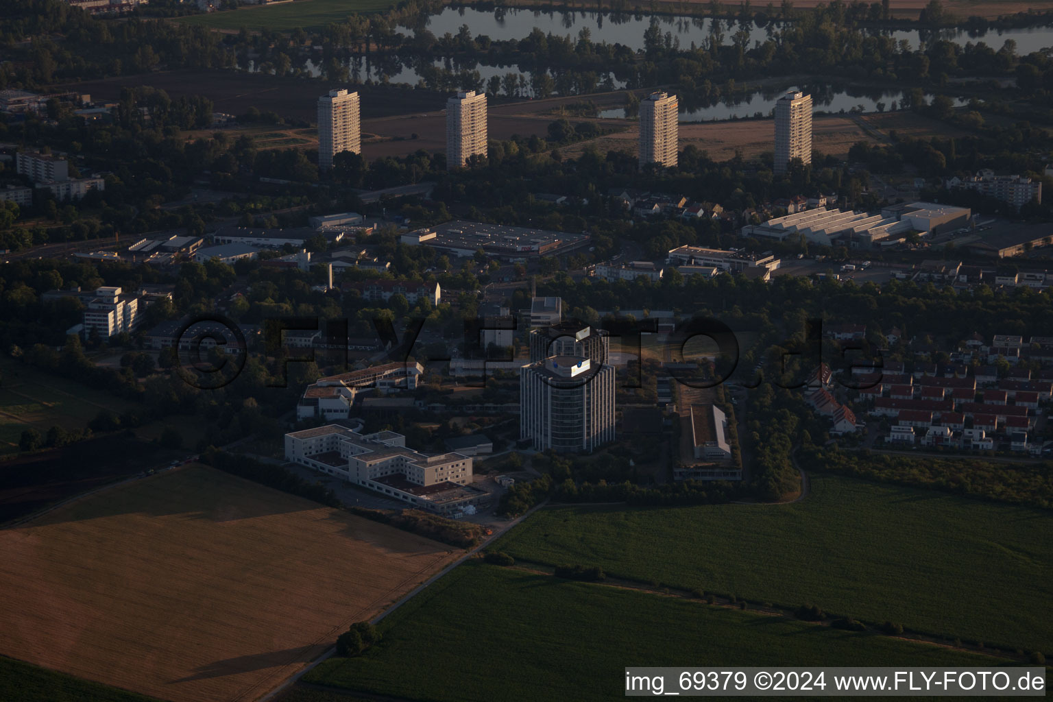 Aerial photograpy of District Oggersheim in Ludwigshafen am Rhein in the state Rhineland-Palatinate, Germany