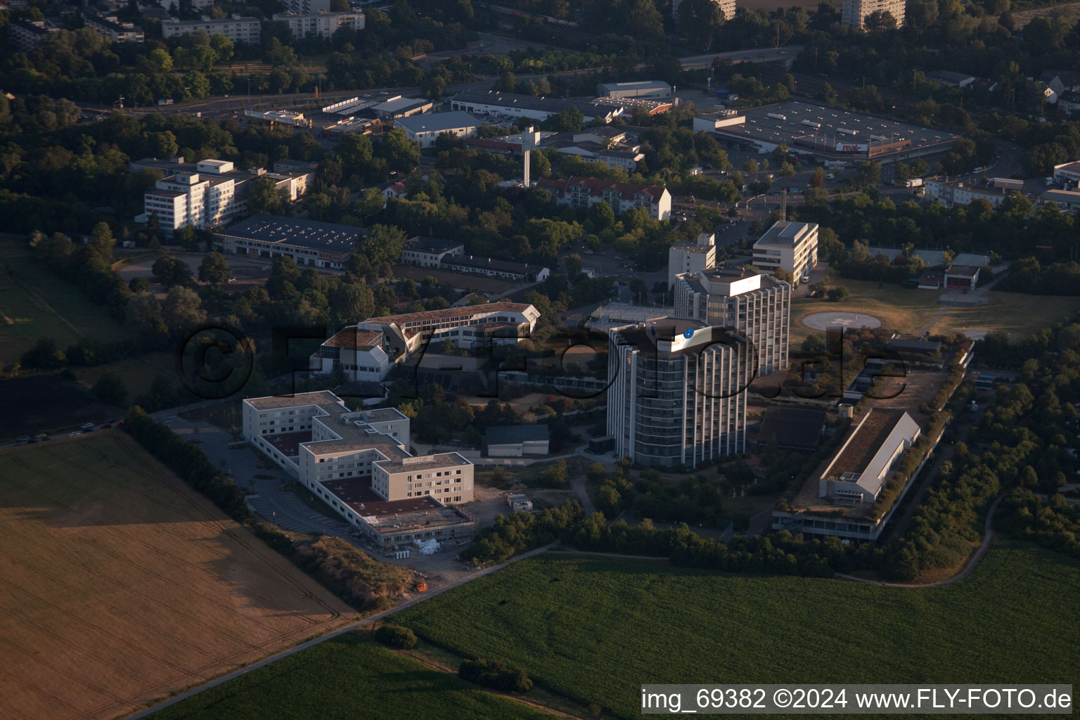 District Oggersheim in Ludwigshafen am Rhein in the state Rhineland-Palatinate, Germany from above