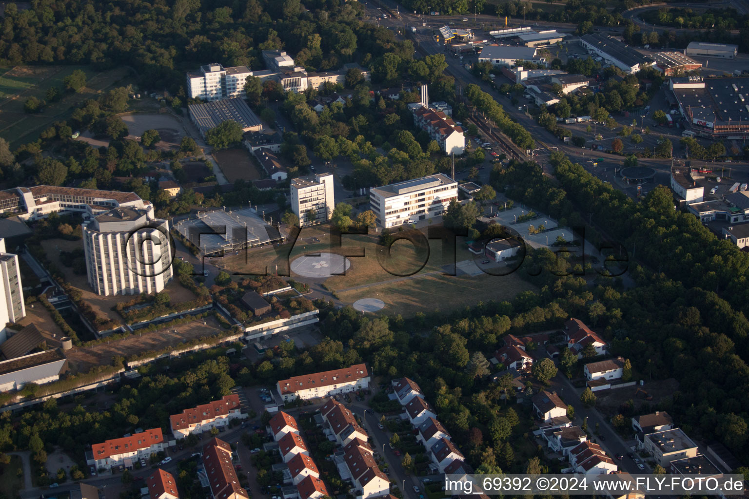 Drone image of District Oggersheim in Ludwigshafen am Rhein in the state Rhineland-Palatinate, Germany