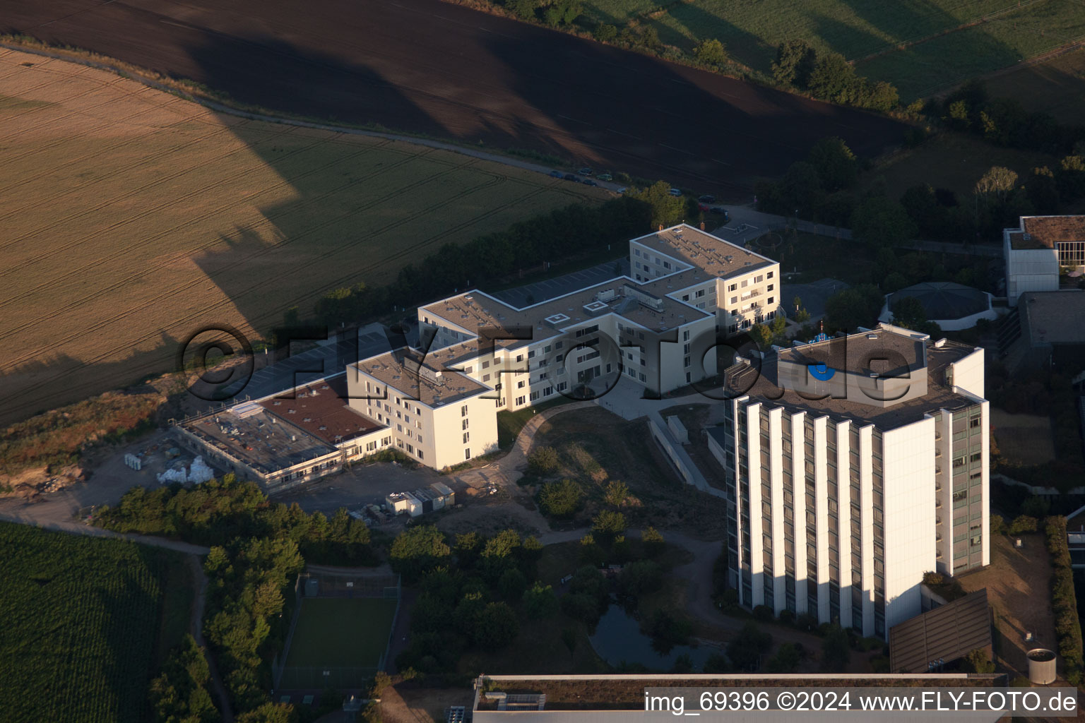 District Oggersheim in Ludwigshafen am Rhein in the state Rhineland-Palatinate, Germany from a drone