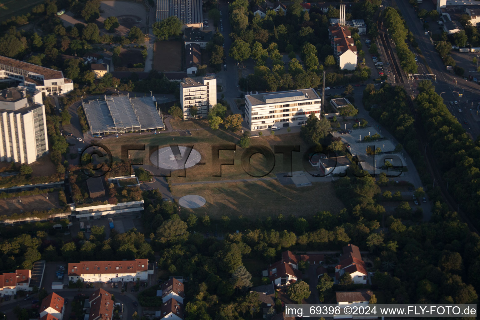 Aerial view of District Oggersheim in Ludwigshafen am Rhein in the state Rhineland-Palatinate, Germany