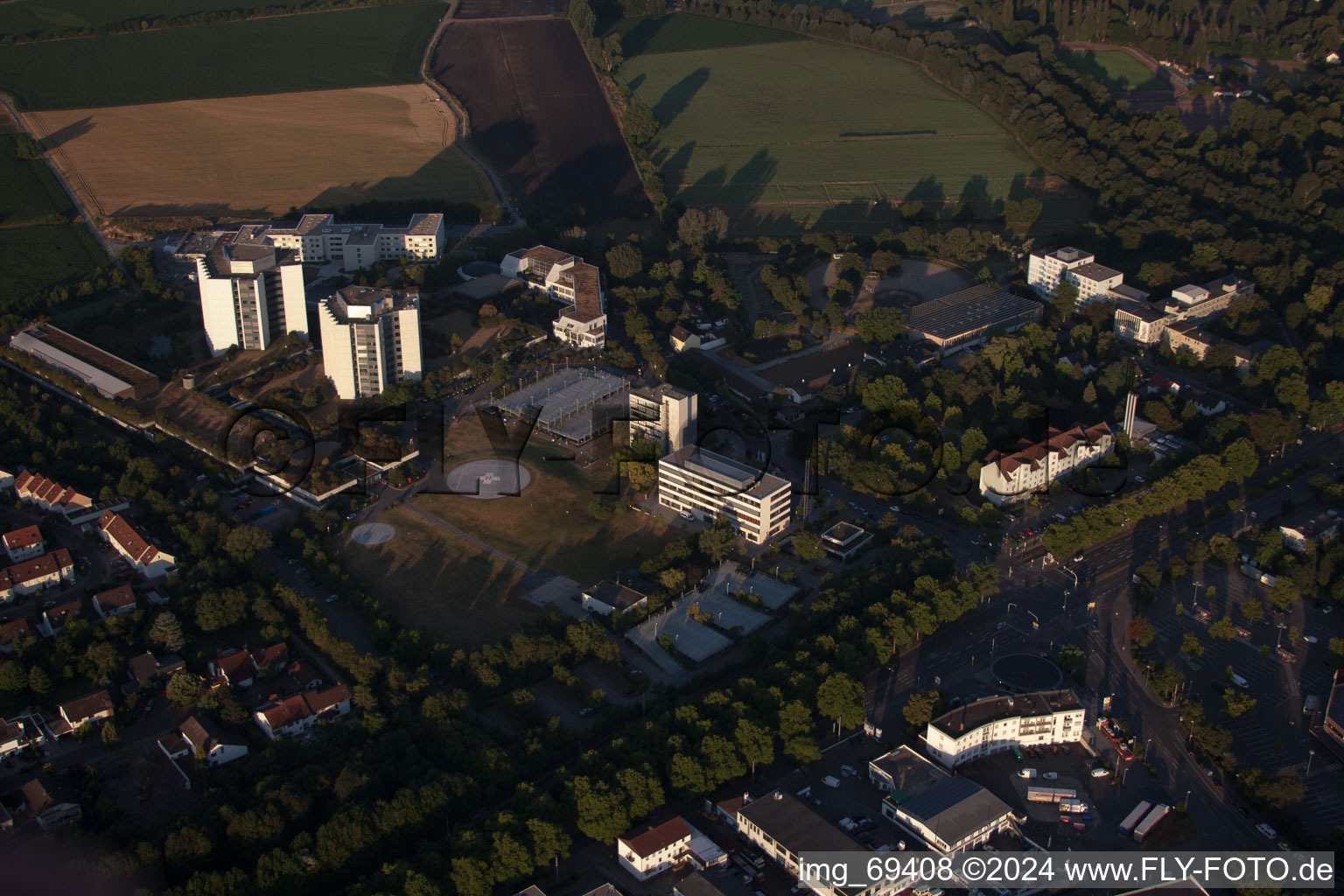 District Oggersheim in Ludwigshafen am Rhein in the state Rhineland-Palatinate, Germany seen from above