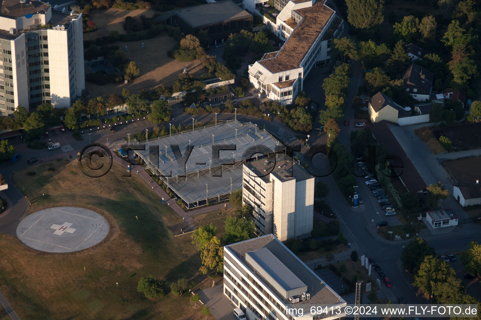 Bird's eye view of District Oggersheim in Ludwigshafen am Rhein in the state Rhineland-Palatinate, Germany