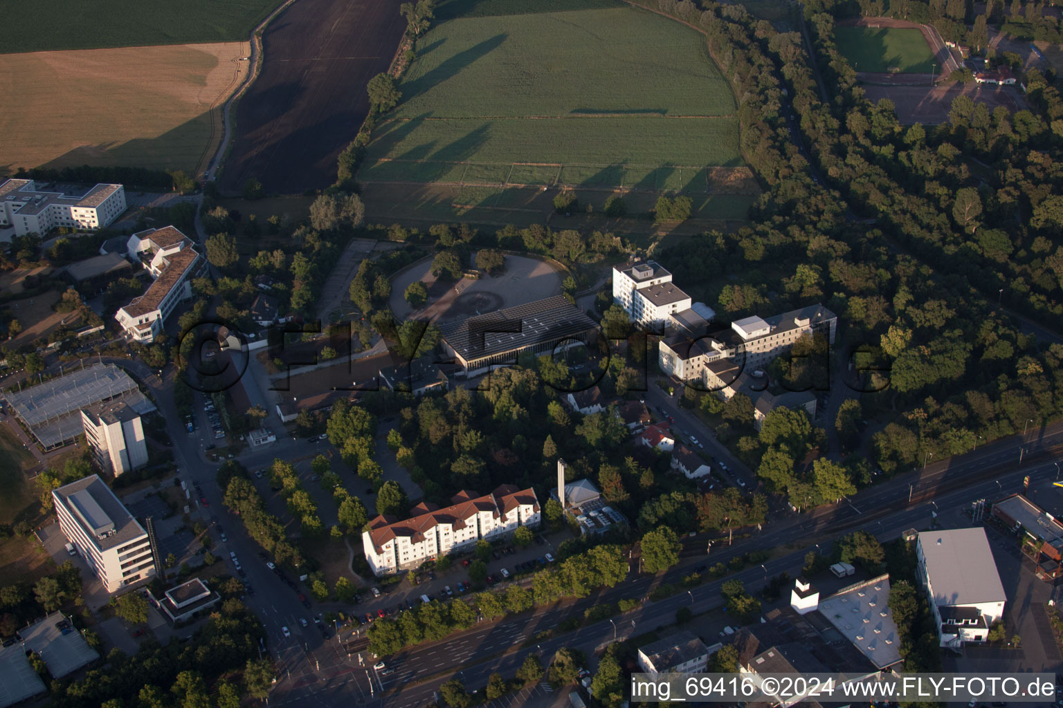 District Oggersheim in Ludwigshafen am Rhein in the state Rhineland-Palatinate, Germany viewn from the air