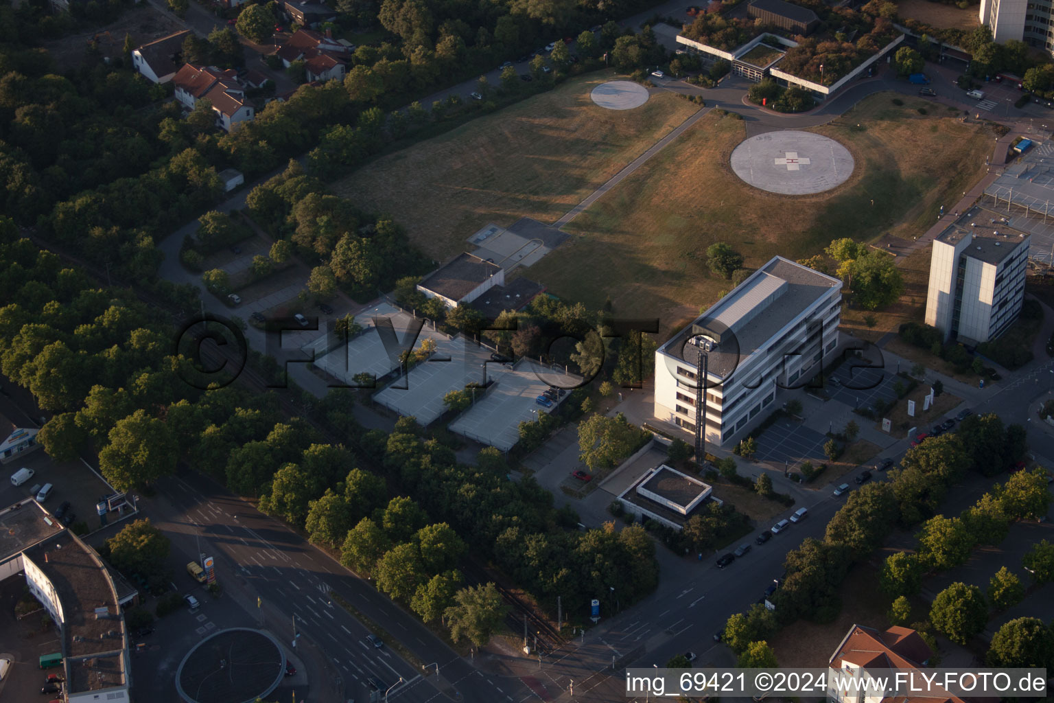 Drone image of District Oggersheim in Ludwigshafen am Rhein in the state Rhineland-Palatinate, Germany