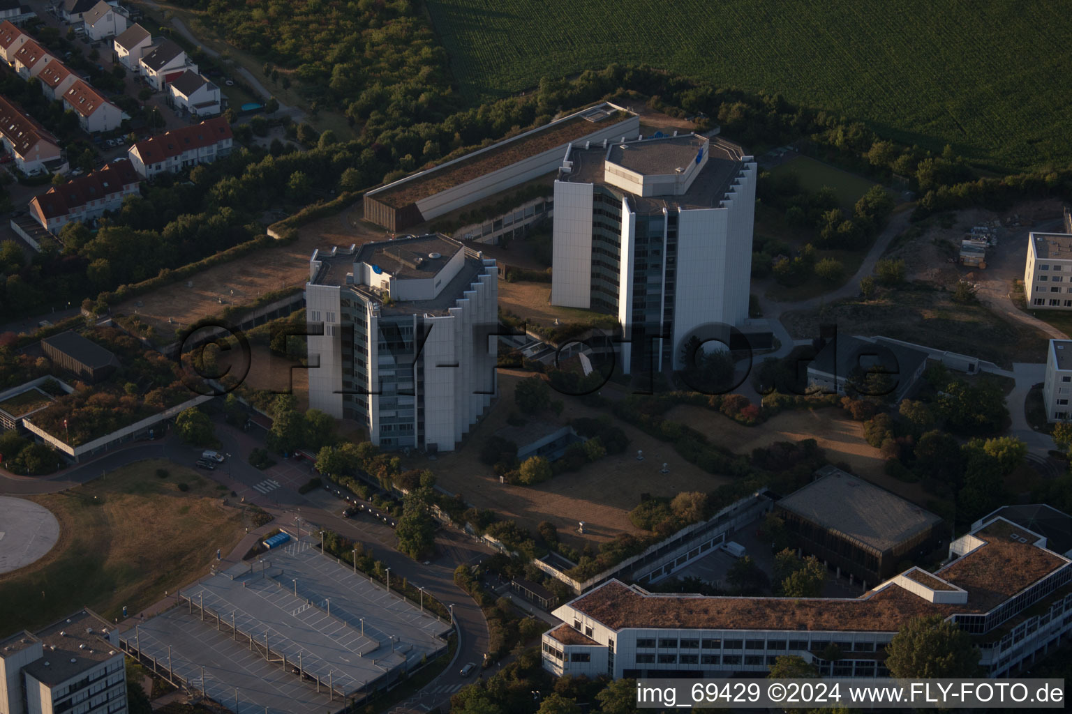 District Oggersheim in Ludwigshafen am Rhein in the state Rhineland-Palatinate, Germany from above