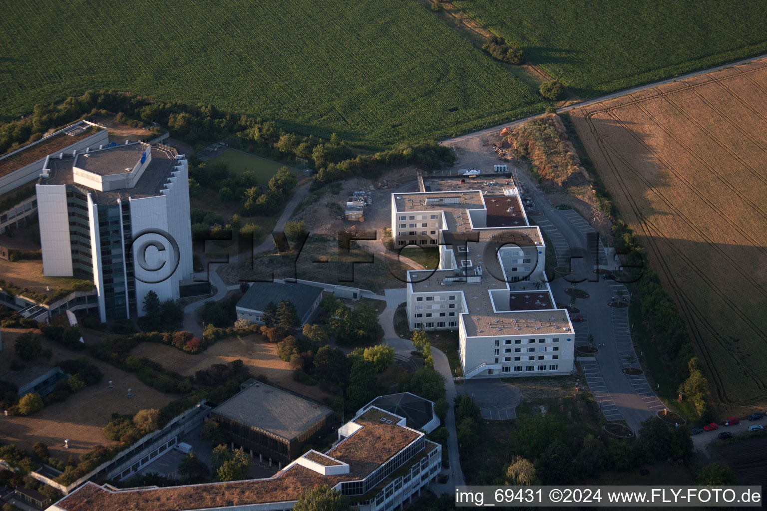 District Oggersheim in Ludwigshafen am Rhein in the state Rhineland-Palatinate, Germany seen from above