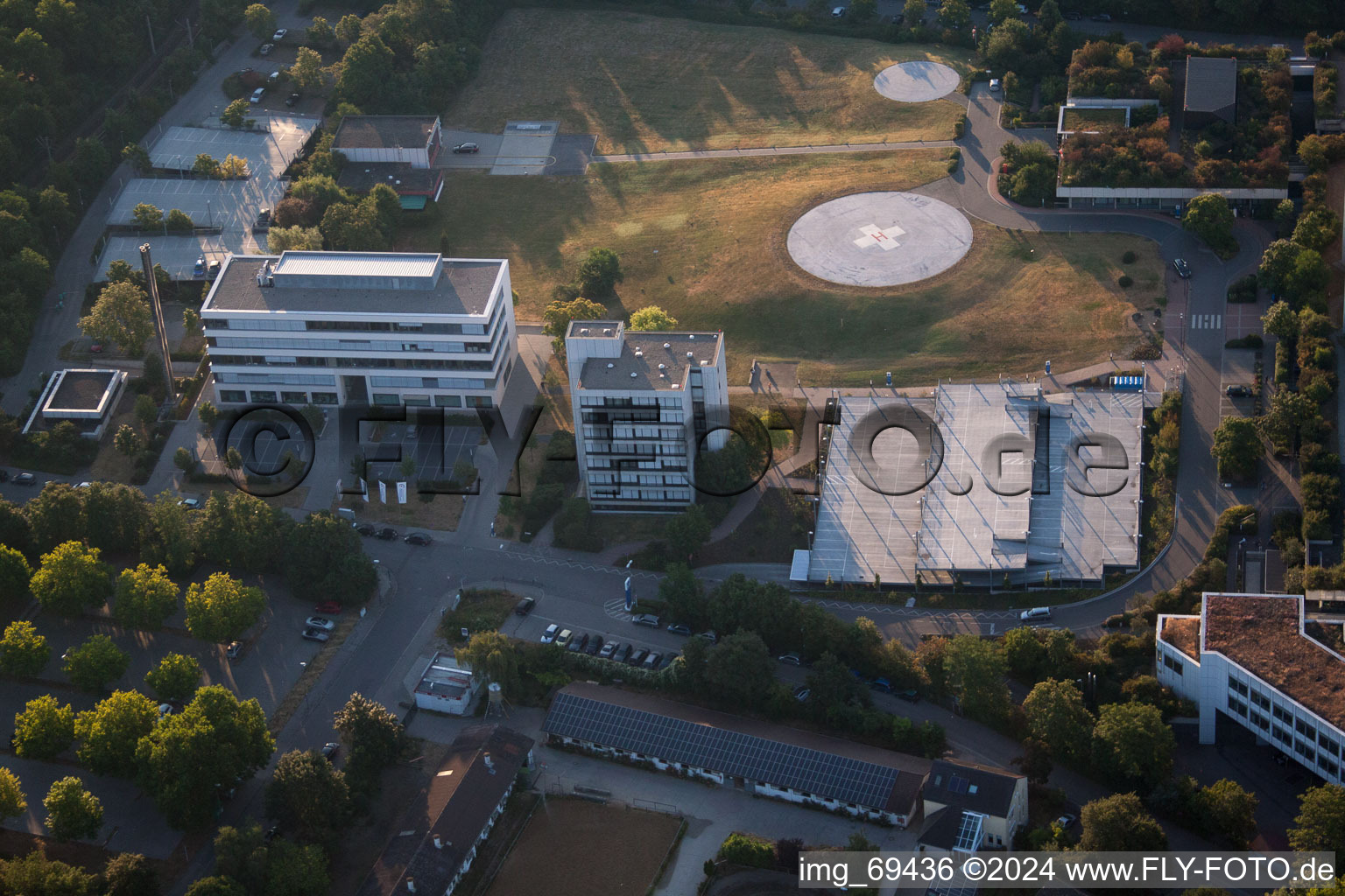 Bird's eye view of District Oggersheim in Ludwigshafen am Rhein in the state Rhineland-Palatinate, Germany