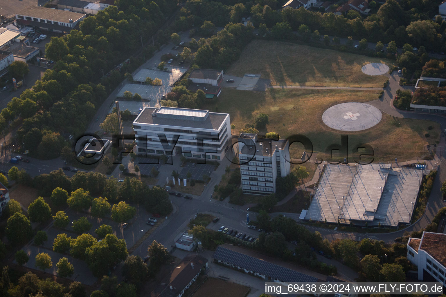 Drone recording of District Oggersheim in Ludwigshafen am Rhein in the state Rhineland-Palatinate, Germany