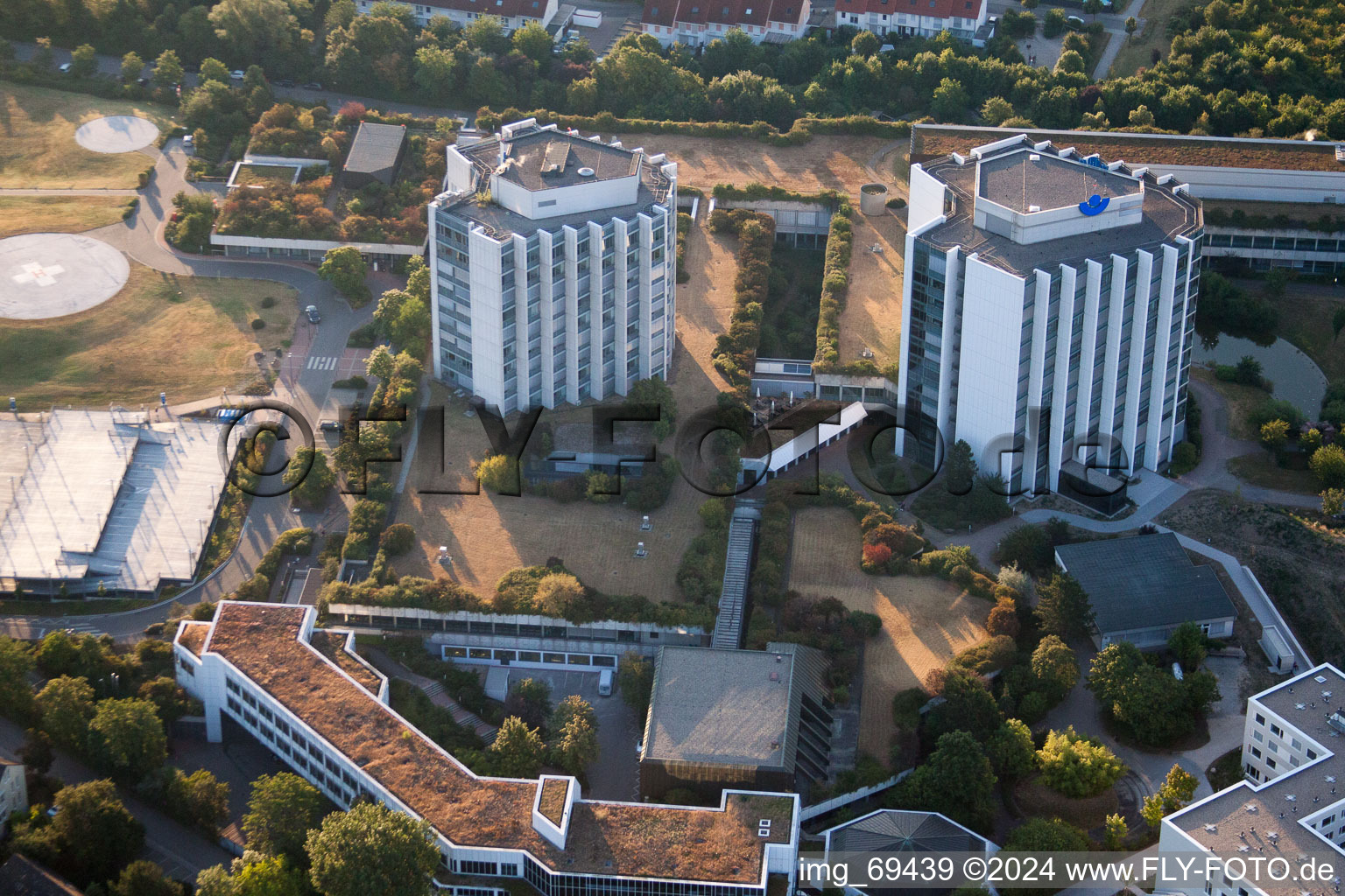 Drone image of District Oggersheim in Ludwigshafen am Rhein in the state Rhineland-Palatinate, Germany