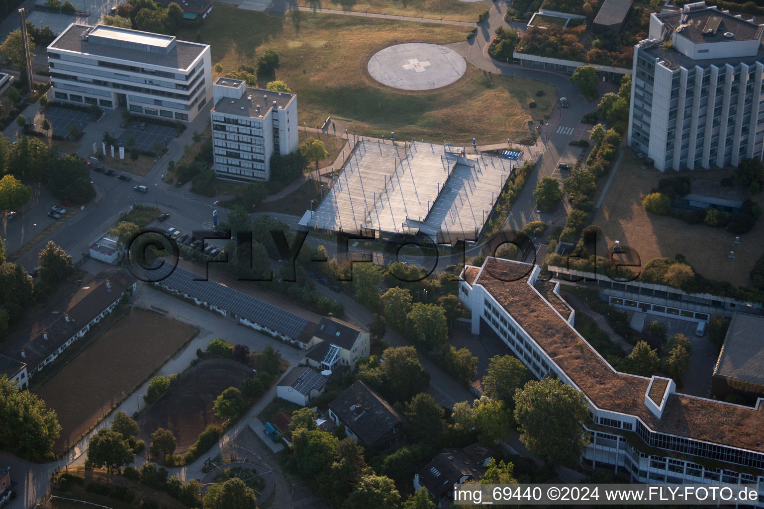 District Oggersheim in Ludwigshafen am Rhein in the state Rhineland-Palatinate, Germany from the drone perspective