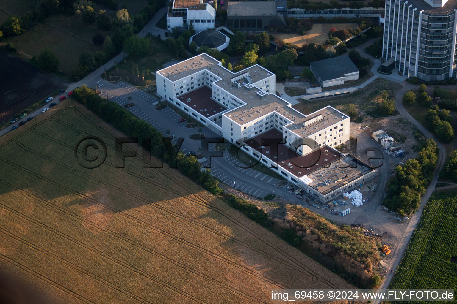 Aerial view of District Oggersheim in Ludwigshafen am Rhein in the state Rhineland-Palatinate, Germany