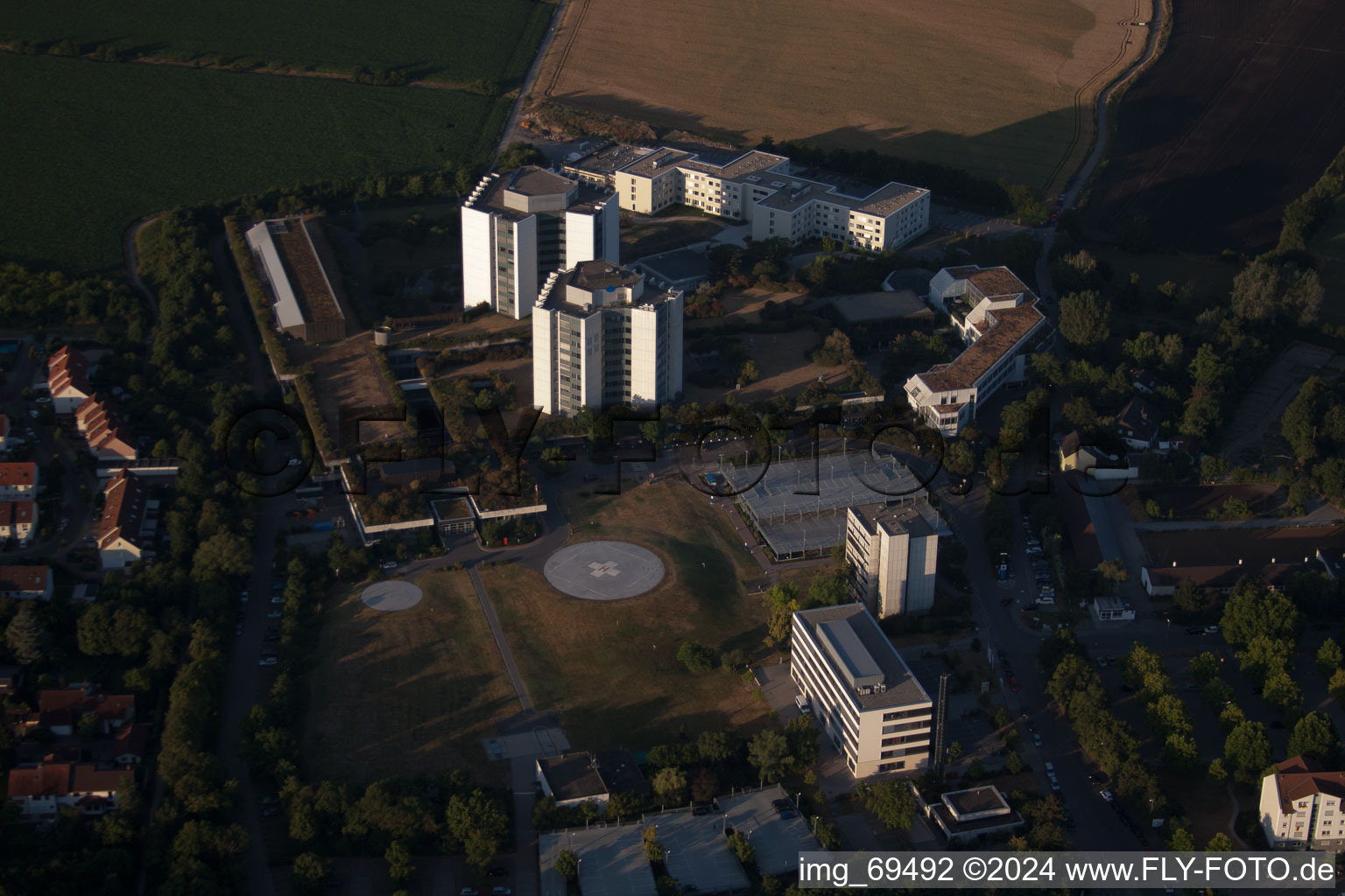 District Oggersheim in Ludwigshafen am Rhein in the state Rhineland-Palatinate, Germany from above