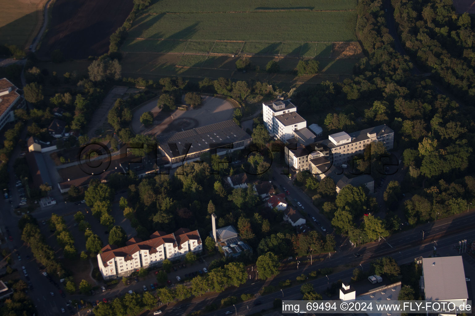 District Oggersheim in Ludwigshafen am Rhein in the state Rhineland-Palatinate, Germany seen from above