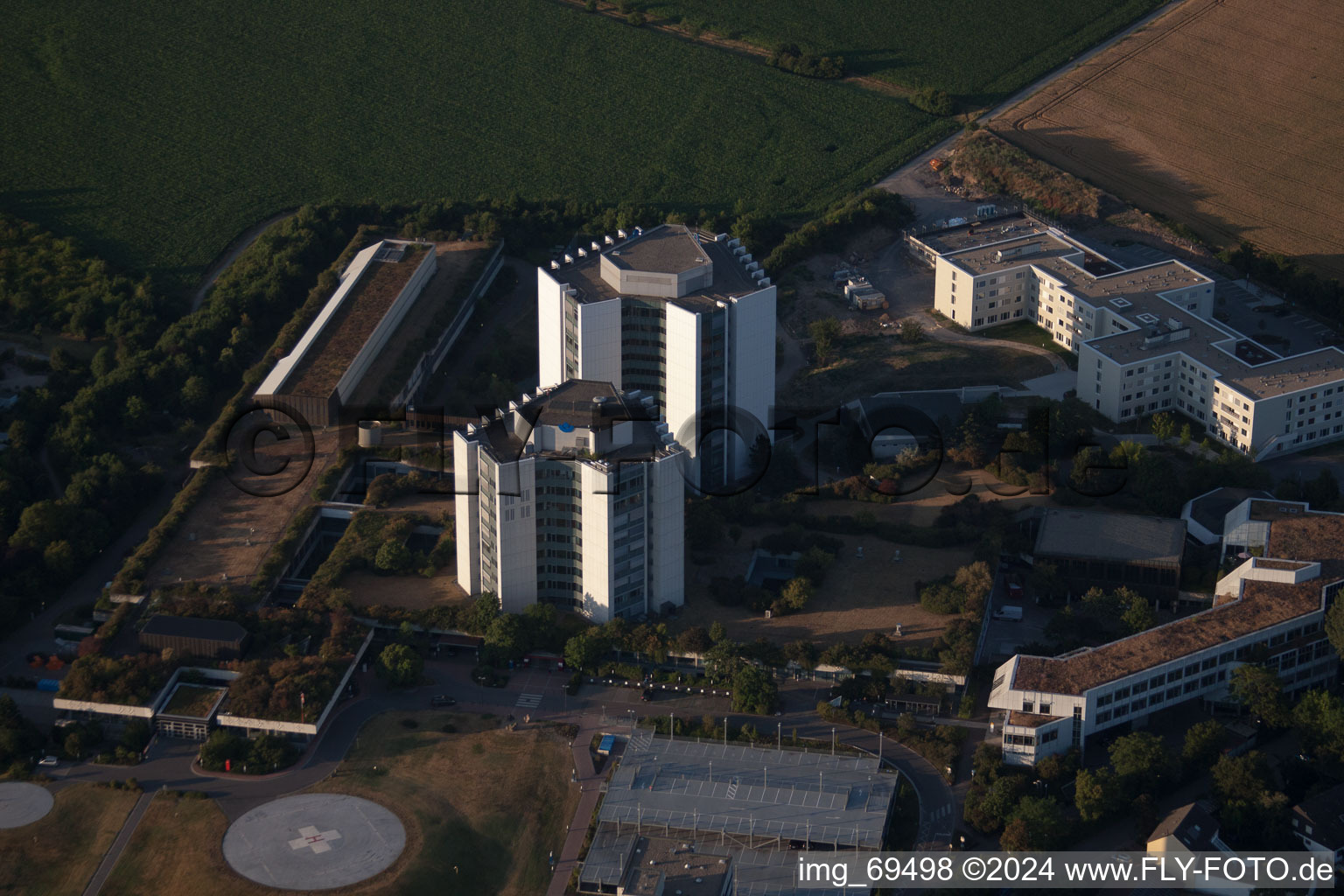 Drone recording of District Oggersheim in Ludwigshafen am Rhein in the state Rhineland-Palatinate, Germany