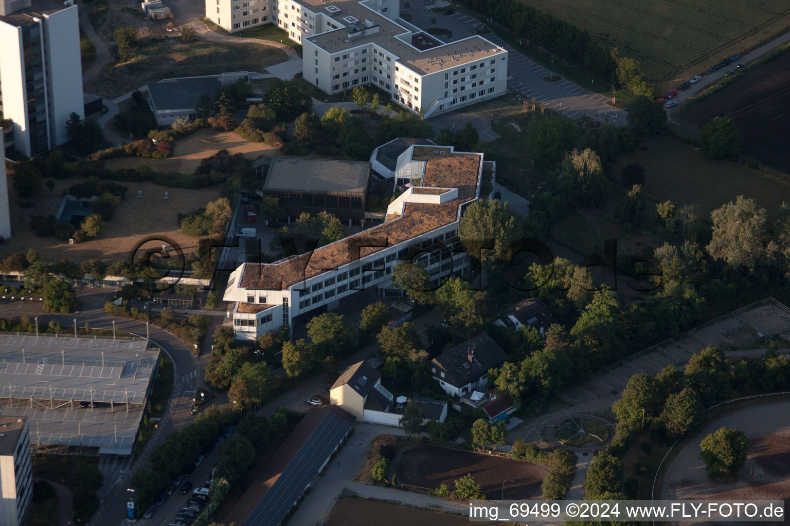 Drone image of District Oggersheim in Ludwigshafen am Rhein in the state Rhineland-Palatinate, Germany