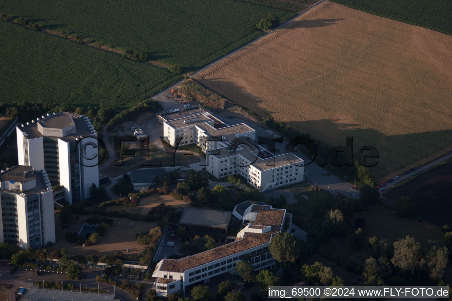 District Oggersheim in Ludwigshafen am Rhein in the state Rhineland-Palatinate, Germany from the drone perspective