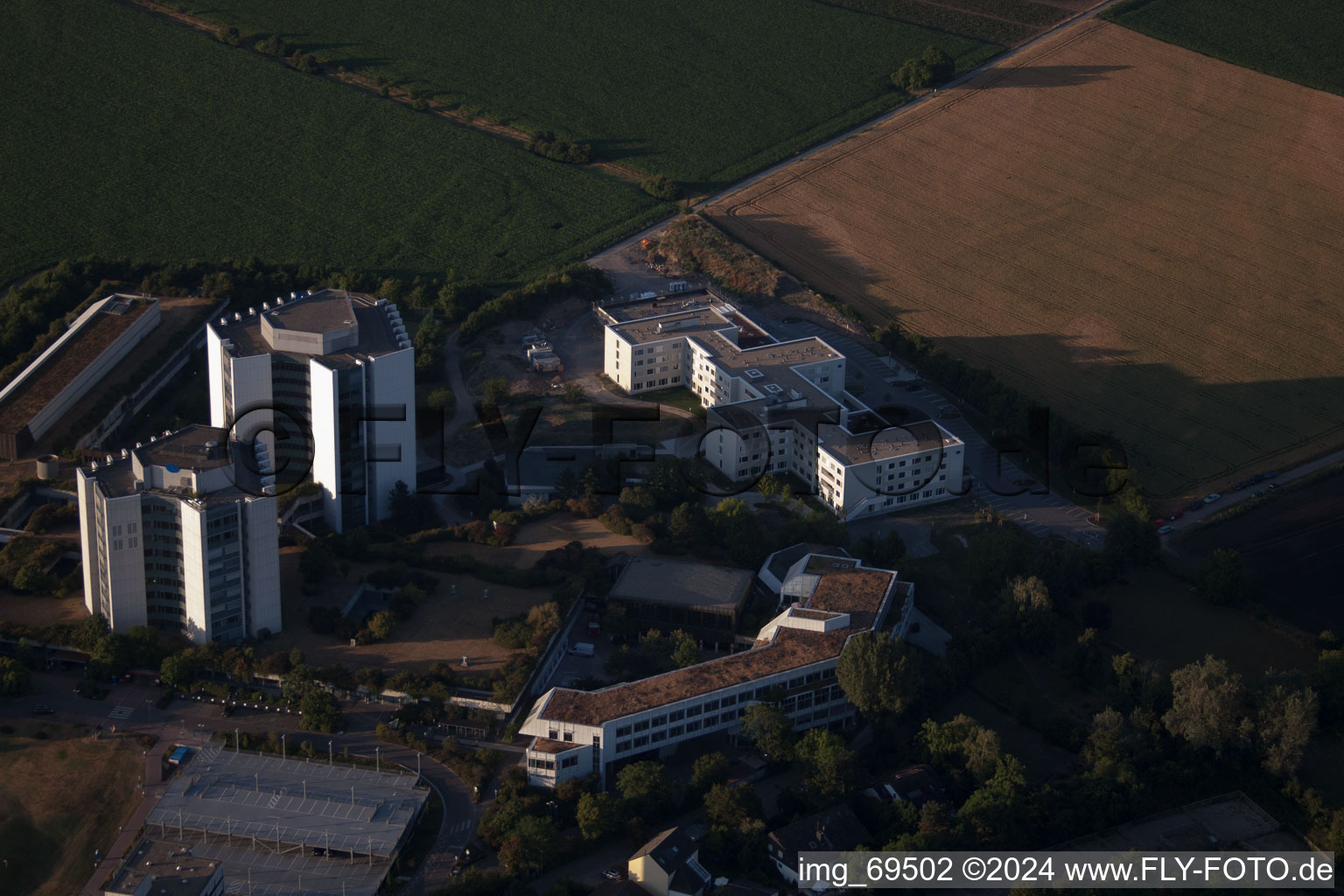 District Oggersheim in Ludwigshafen am Rhein in the state Rhineland-Palatinate, Germany seen from a drone