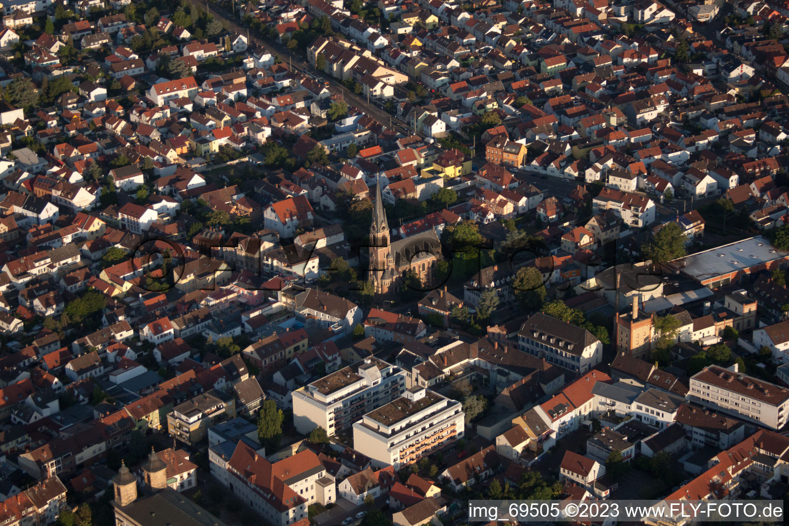 Aerial photograpy of District Oggersheim in Ludwigshafen am Rhein in the state Rhineland-Palatinate, Germany