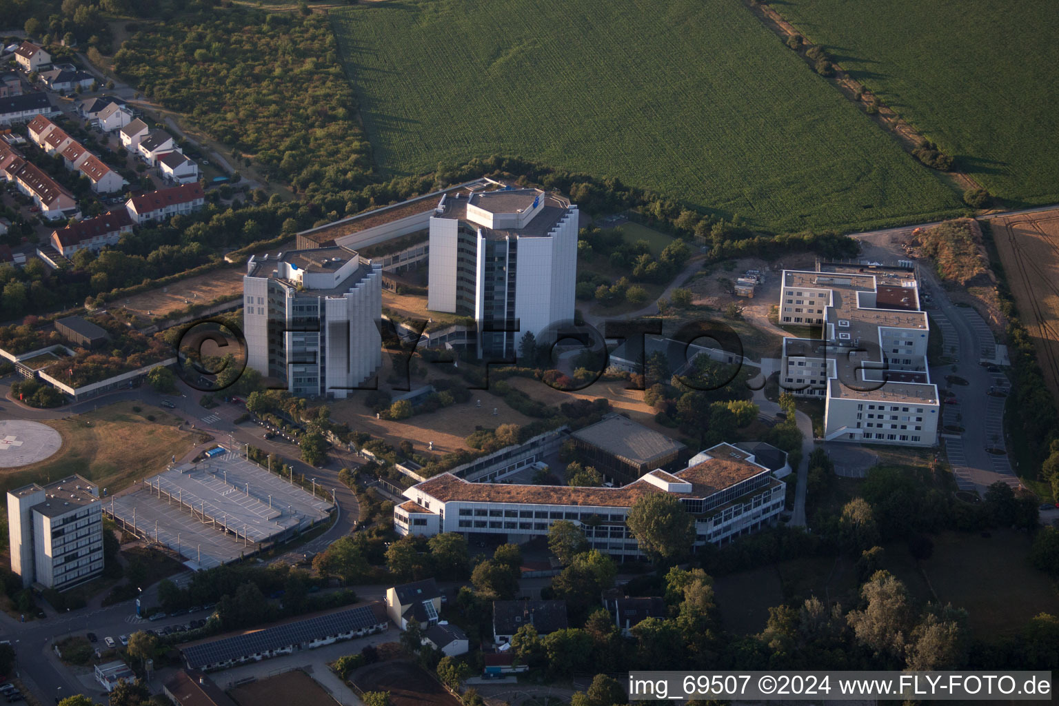 Oblique view of District Oggersheim in Ludwigshafen am Rhein in the state Rhineland-Palatinate, Germany