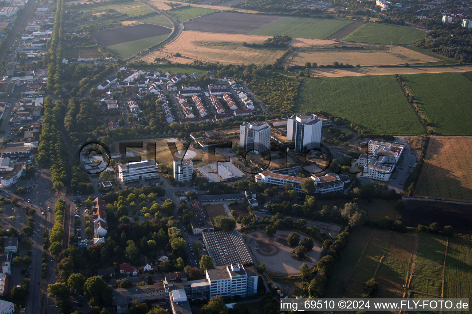 District Oggersheim in Ludwigshafen am Rhein in the state Rhineland-Palatinate, Germany out of the air