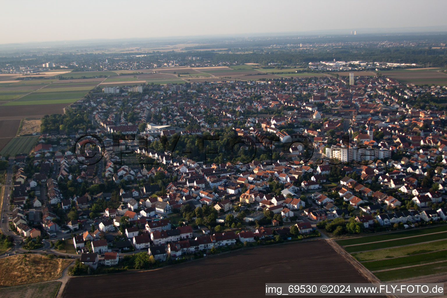 Mutterstadt in the state Rhineland-Palatinate, Germany from above